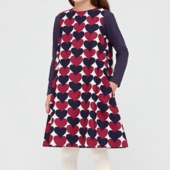 Uniqlo X Marimekko Girls Sleeveless Heart Dress Size 5-6 - Picture 1 of 8